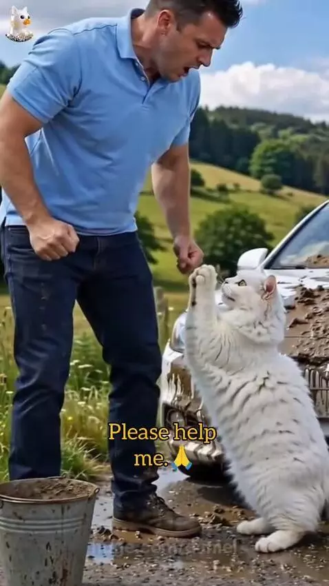 Man saves kitten from death by daniel