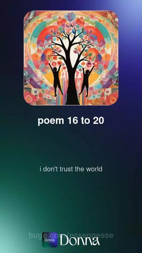 The unknown perspective (book 1) poem 16 to 20. "I don't tru... by essennesse