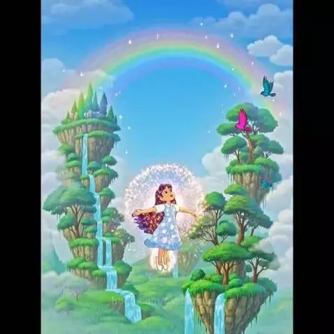 Animated woman transforms from gothic figure to bird, waitress, and bride, symbolizing growth and new beginnings.