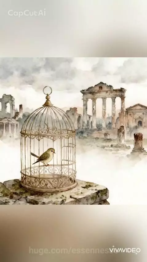 Watercolor animation of a woman looking towards a hopeful horizon, symbolizing self-discovery.