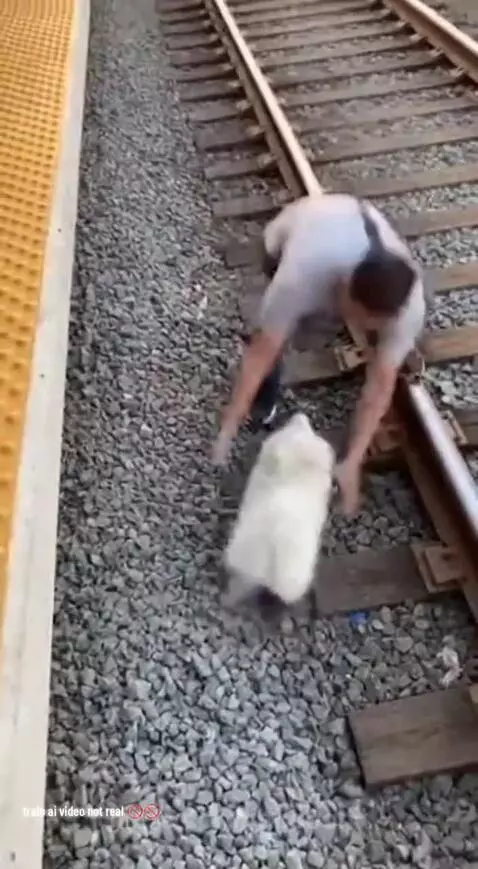 Poor dog was saved on the train station by jobsbonk