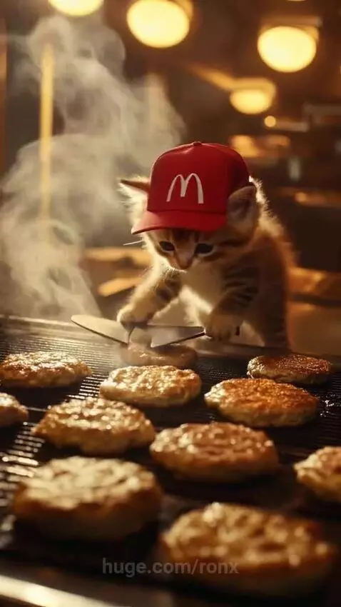 Cat working at mcDonald’s by ronx