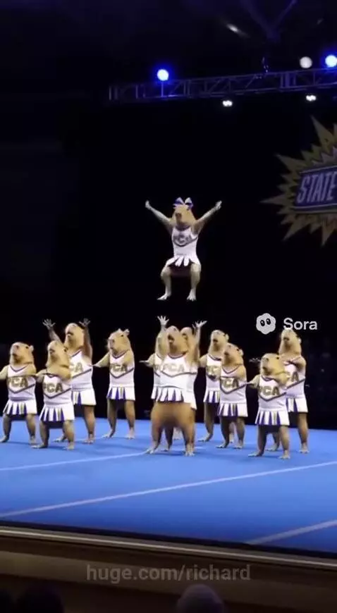 Group of capy dancing on stage by richard