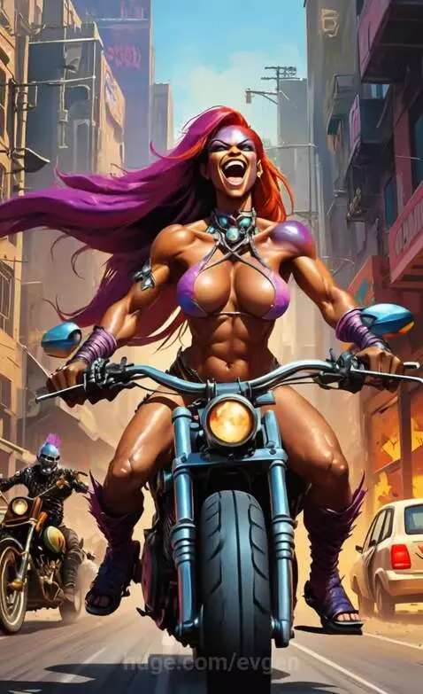 A wicked biker chick. by evgen