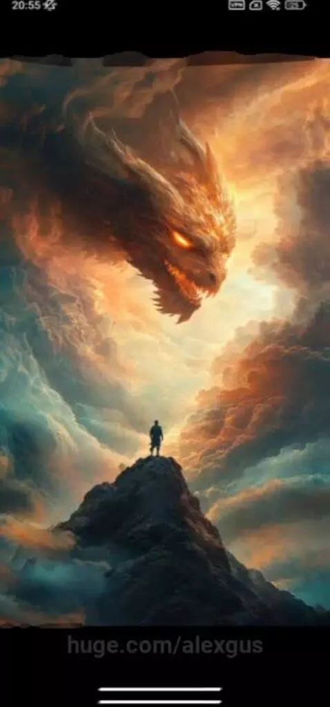 Dynamic, with everything around the man and the dragon movin... by alexgus