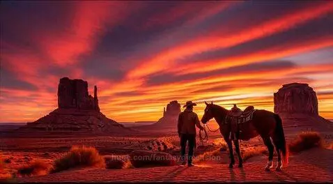 Sunset cowboy by fantasydimension