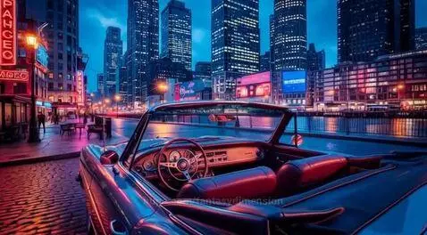 Old car in the city by fantasydimension