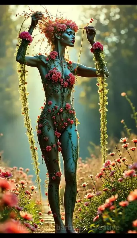 Flower sharing monsters by barbtech-creative