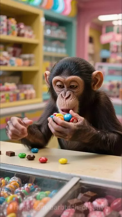 Monkey eating sweets by barbtech-creative