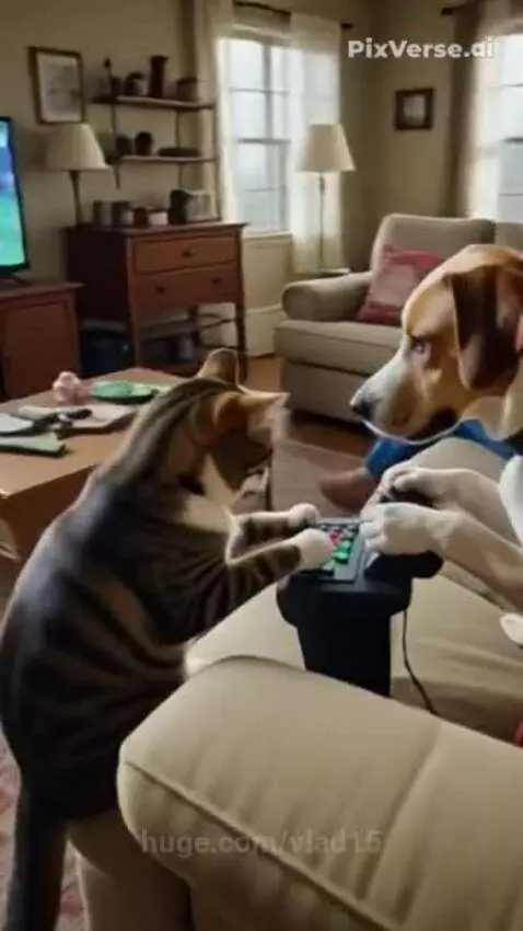 Do your pets also like to play video games? by vlad15