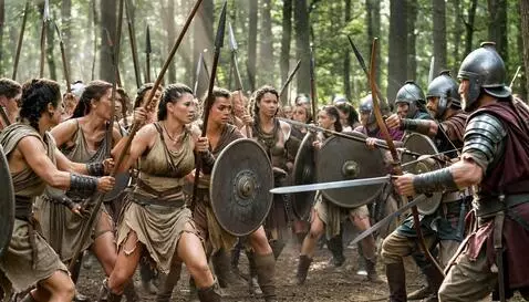 Collage of ancient warriors battling and modern courtroom scenes, symbolizing unchanging human nature.