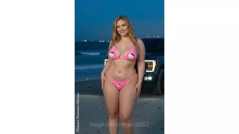 Natural American Woman 🤍 Fashion Show of Swimwear on the Bea... by emma357