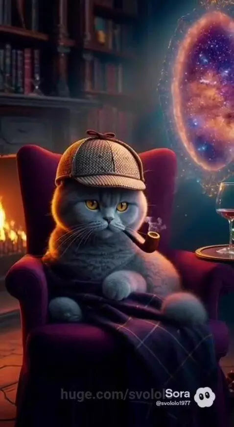 My cat, Benjamin, as Sherlock Holmes by svololo