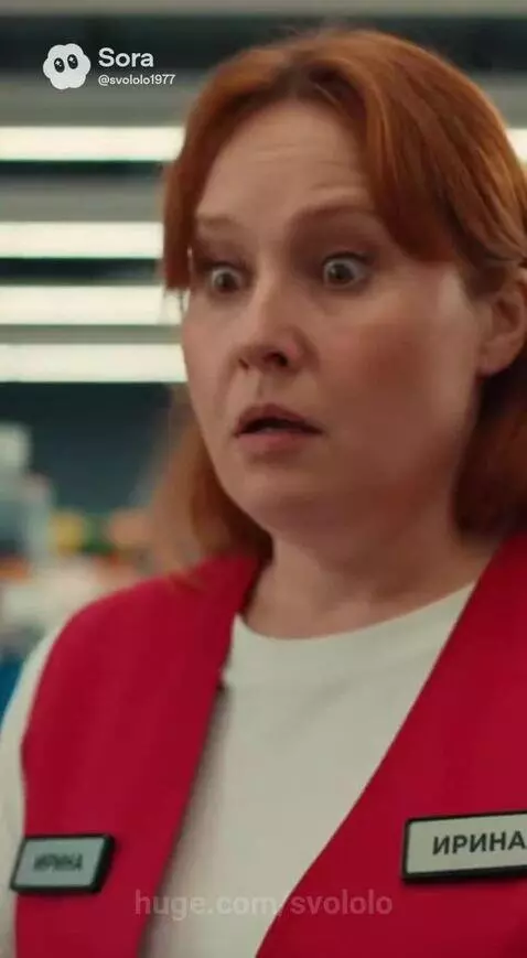 Anthropomorphic tabby cat with orange eyes wearing a collar on a supermarket checkout counter, pointing at a bottle of cognac.