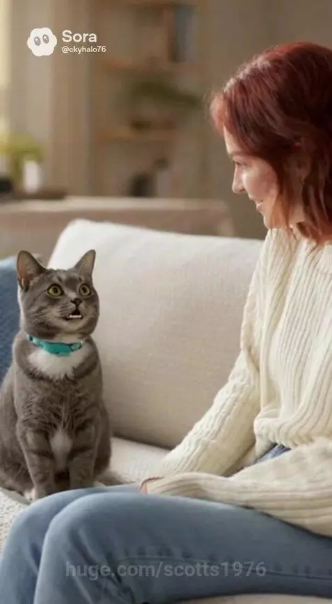 Cat talking to owner by scotts1976