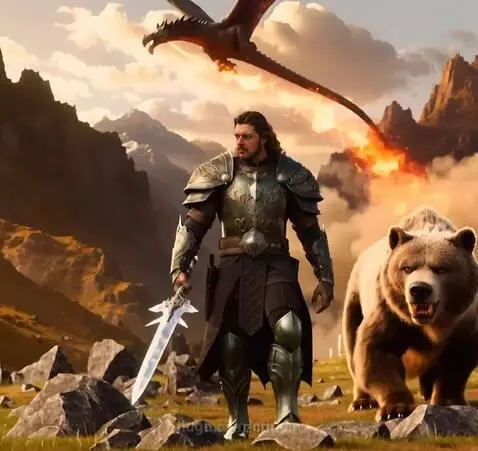 A warrior meets an orc by criman