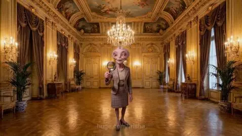 Collage of quirky alien characters from various skits, including a meditating alien and an octopus band.