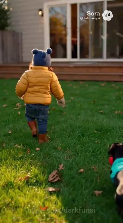 Baby plays with cute Daschund by darkfunai