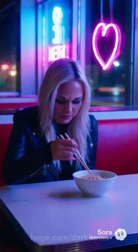 Singer performing passionately under pink and blue lights, interspersed with scenes of relationship heartbreak.