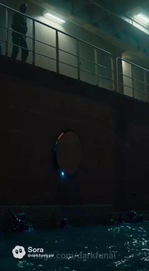 Armed soldiers in tactical gear moving through a dimly lit ship corridor during a data extraction mission.