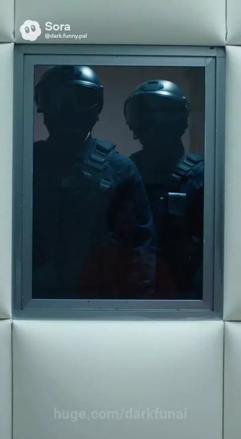 Man in orange jumpsuit with glowing purple eyes and a sinister smile, in a padded cell, discussing a chess metaphor.