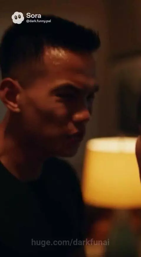 Man collapses on a beach at night, shouting in distress under a bright moon.