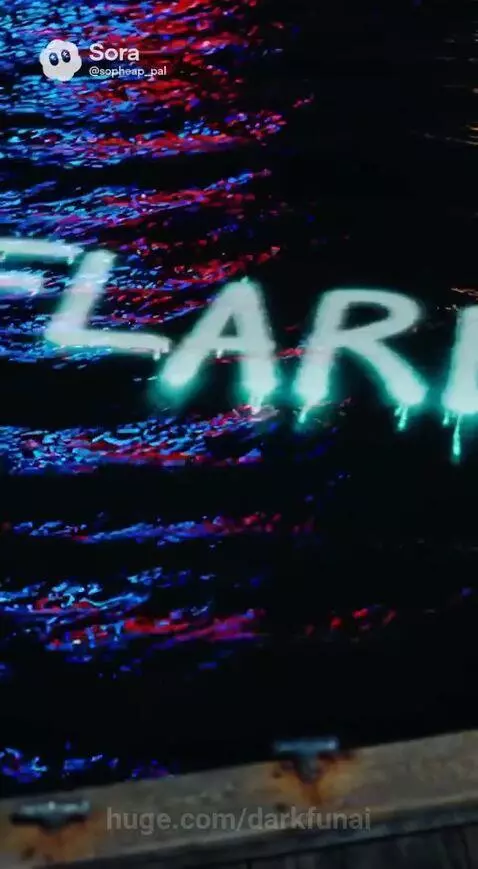 Woman in a shimmering silver jacket smiling with city lights and a foggy background.