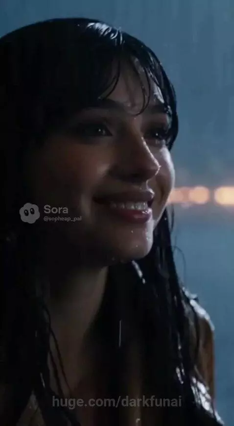 Couple embracing on a ship's deck during a storm, after arriving by rowboat.