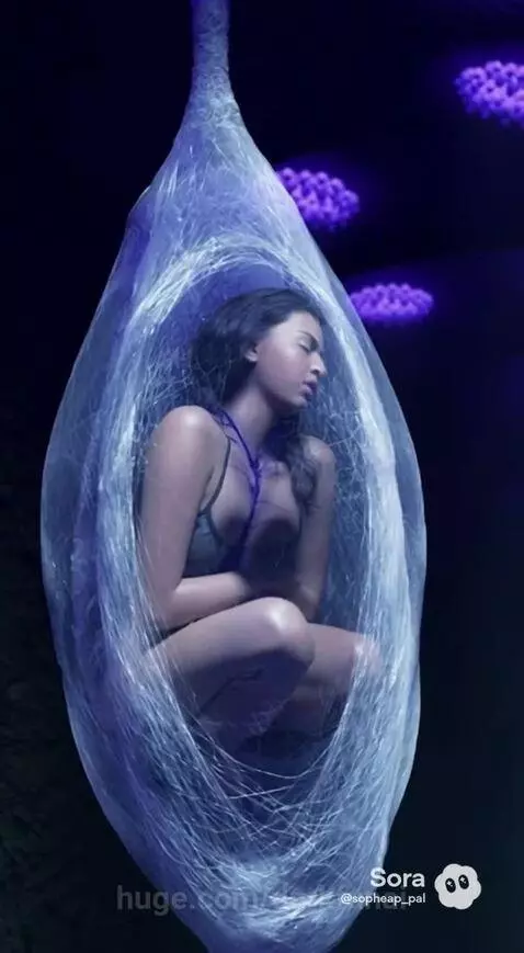 Tactical soldiers in a dark cave discover women in glowing pods, then run from a creature in snowy mountains.