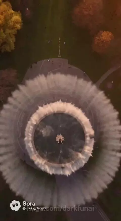 Character in blue and white suit launching into the sky with a large blue energy beam and explosion, damaging a fountain.
