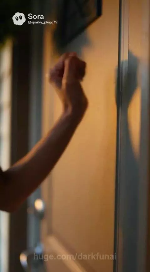 Woman named Aaron in a living room petting an orange cat, looking sad while talking to an older woman.