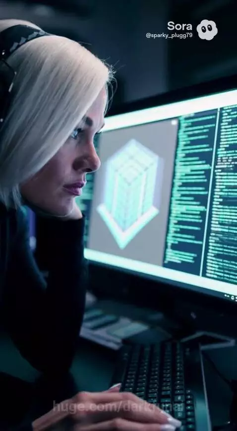 Blonde woman in FBI training: running, target practice, piloting aircraft, coding, and working on digital forensics.