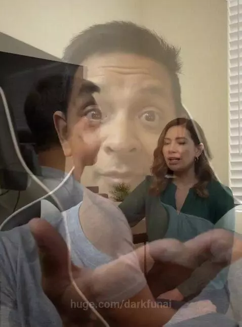 Man looking angry and frustrated at the camera after hearing a serious accusation.