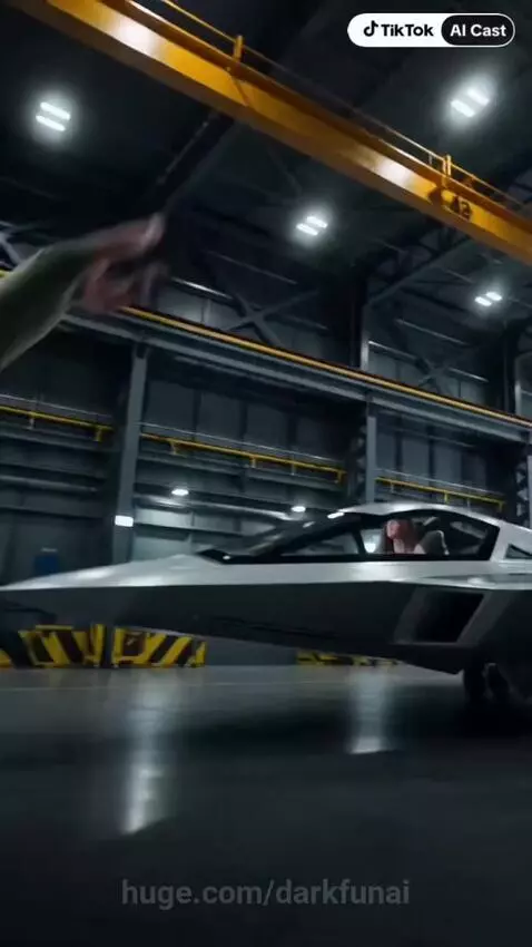 Woman in a black tank top and boots piloting a futuristic jet with a man, preparing for flight.