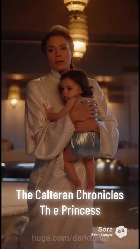 A montage showing a baby rapidly aging, a man accused of treason, and a woman with glowing energy.