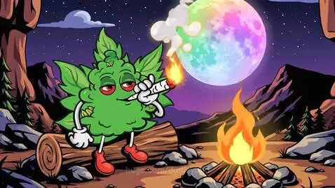 Dudley enjoys a camp fire side smoke by dudleybud