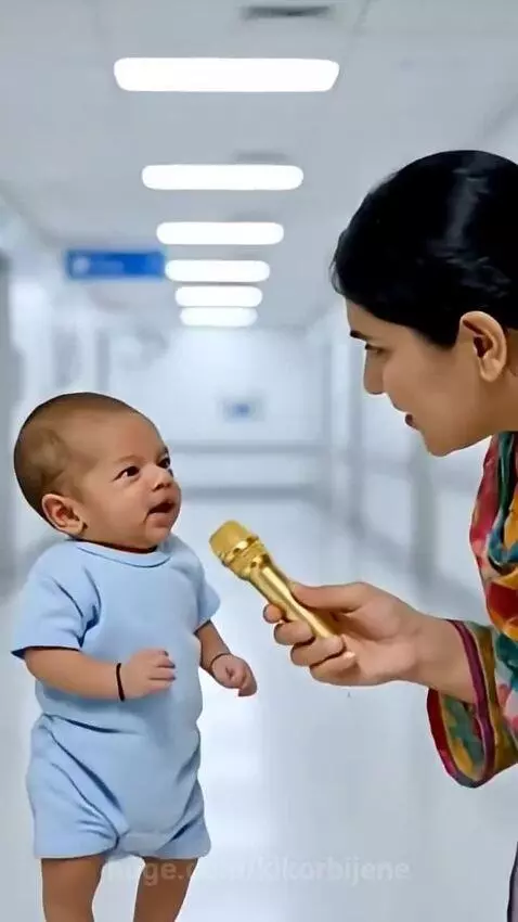 A baby giving interview by kikorbijene