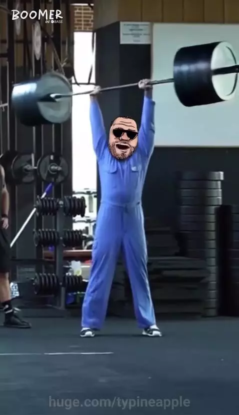 Blue Jumpsuit Power Lifter Stuns Gym (Boomer on Base Meme) by typineapple