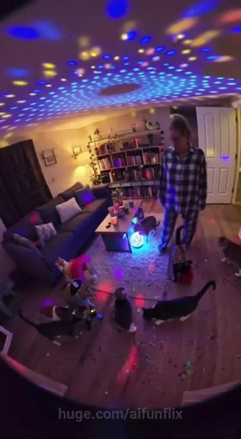 Cats are getting crazy at night by aifunflix