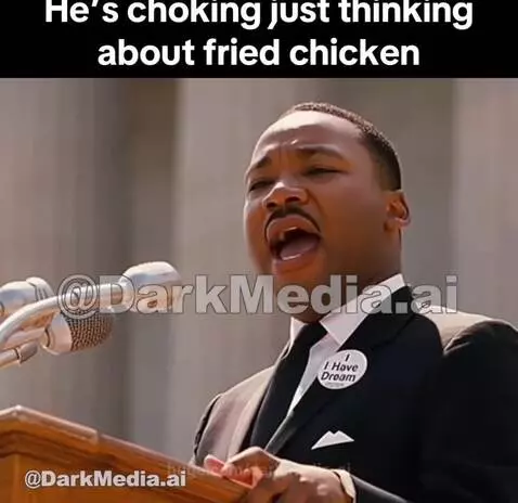 Choking just thinking about fried chicken by darkmedia-ai