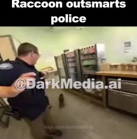 Raccoon outsmarts police by darkmedia-ai
