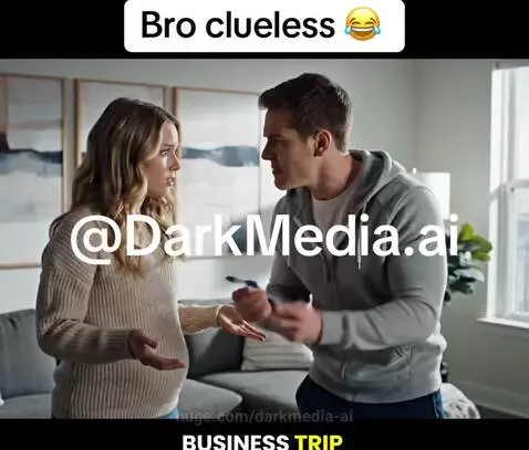 Pregnant woman holding a pregnancy test stick confronts an angry man who thinks it's a COVID test.