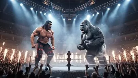 man vs gorilla by fuzailahmad