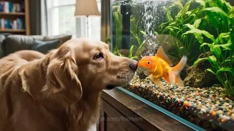 Dog fun with fish by hassam