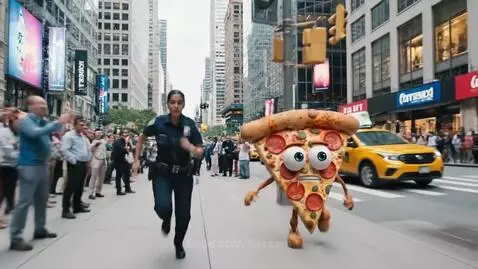 A lady police want too arrest pizza slice by hassam