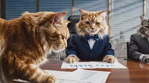 cat meeting by hassam