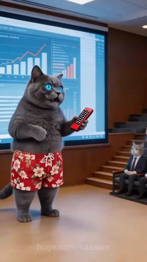When a cat being a claver .... Ai video by hassam