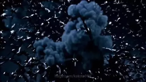 Вихрь из тысяч чёрных перьев ворона by kstoto999