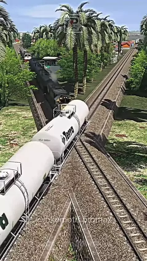 Computer-generated trains navigating complex X-shaped junctions, multi-track city stations, serpentine tracks, and a heart-shaped layout.