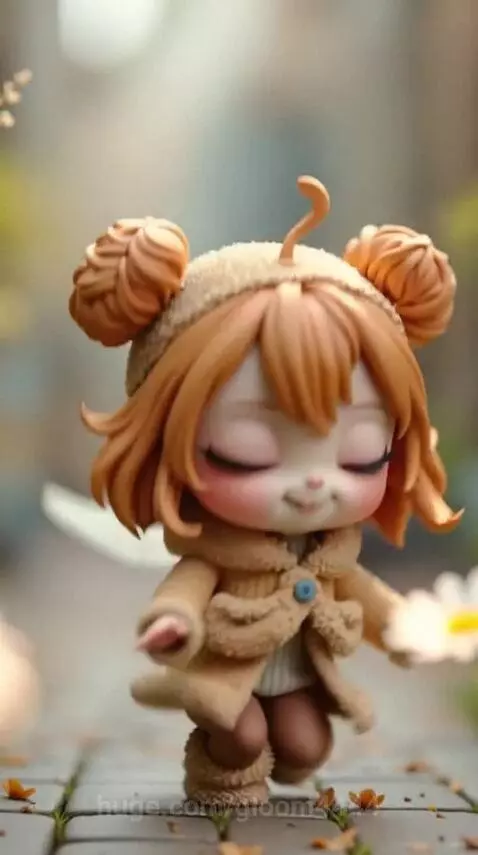 A little girl runs pretending to be a bee by gloom4444